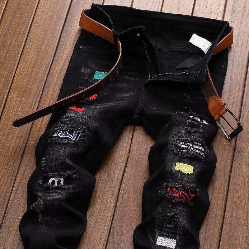 Streetwear Brand Jeans - Korean Fashion Streetwear Brand Ripped Jeans