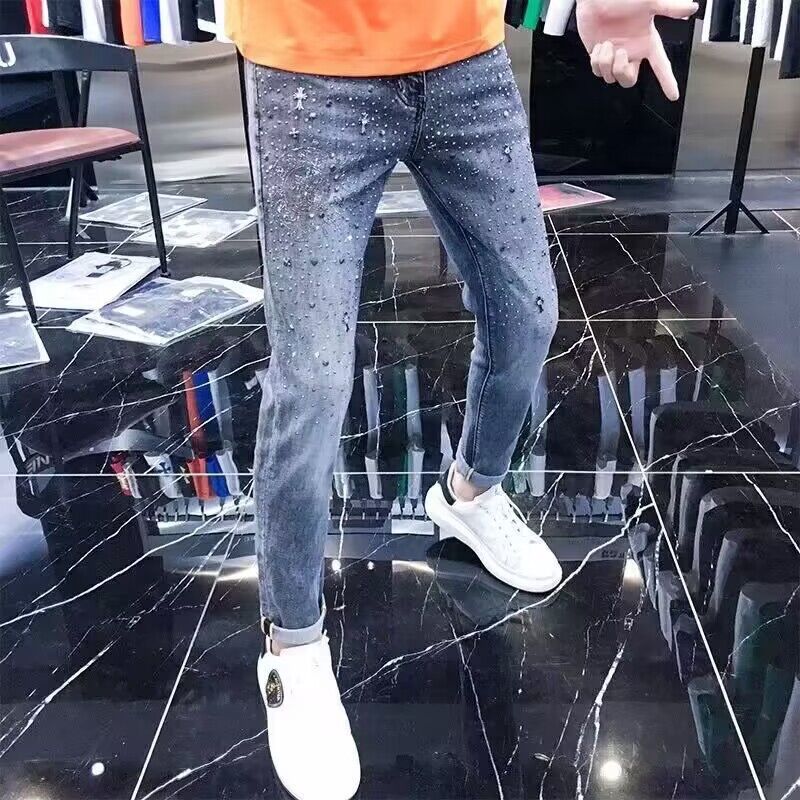 Streetwear Brand Jeans - Spring Autumn 2025 High Quality Rhinestone