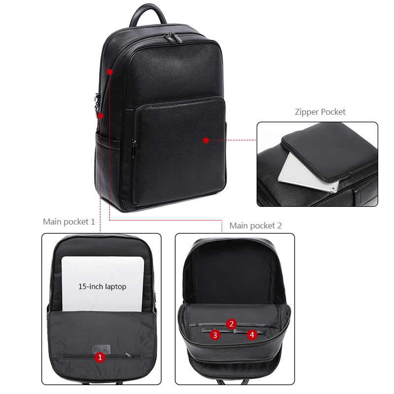 100% Cow Genuine Leather Men B - огляд і ціна Streetwear Brand Backpack
