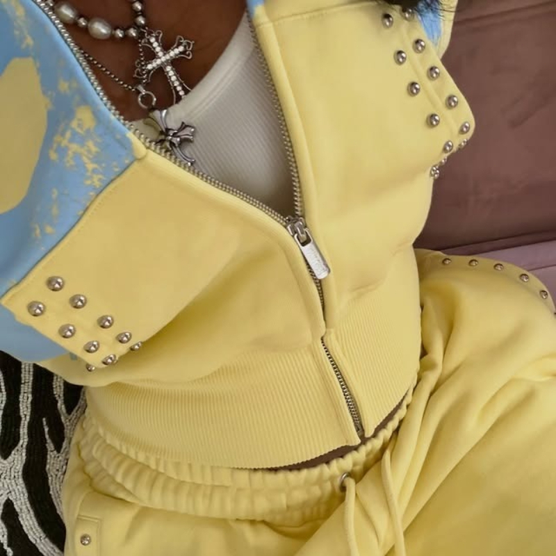 2 Pcs Hoodie Co-ords Yellow Me - огляд і ціна Streetwear Brand Y2K