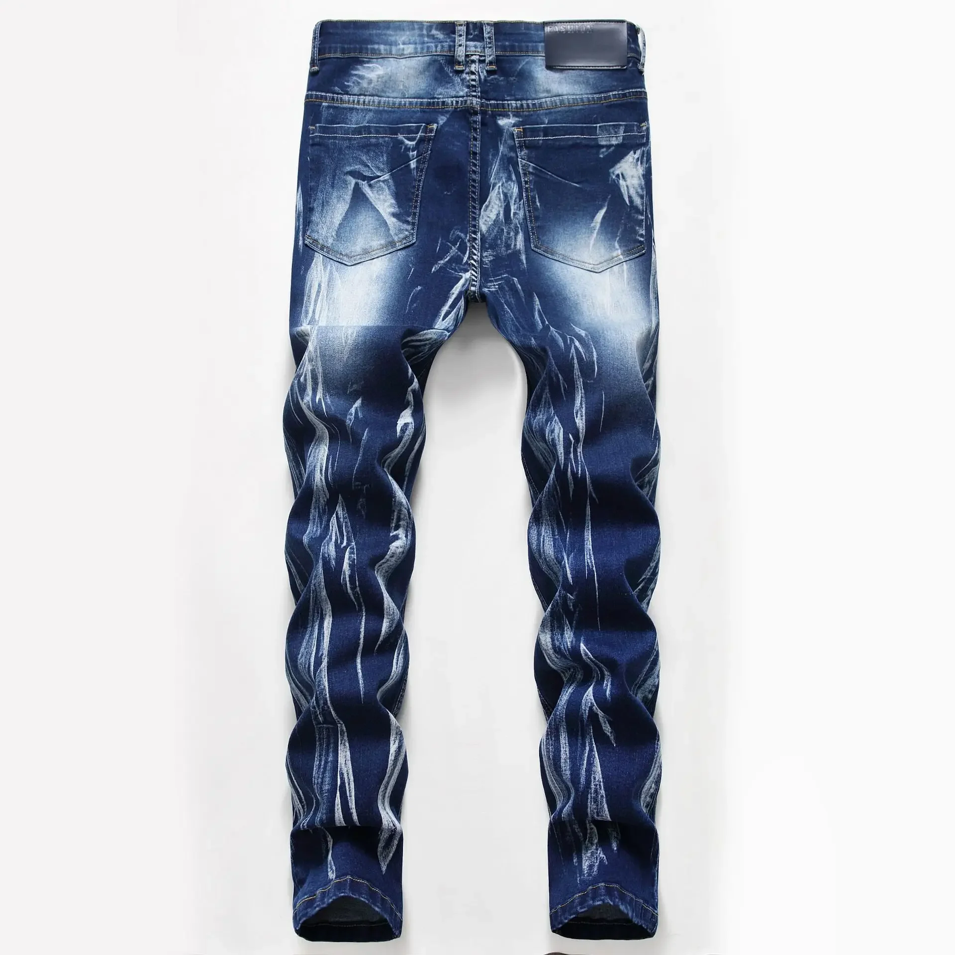 Fashion Print Men's Elasticity - огляд і ціна Streetwear Brand Jeans