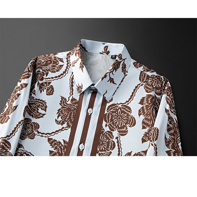 Brand Flower Printed Men's Shi - огляд і ціна Streetwear Brand With Flowers