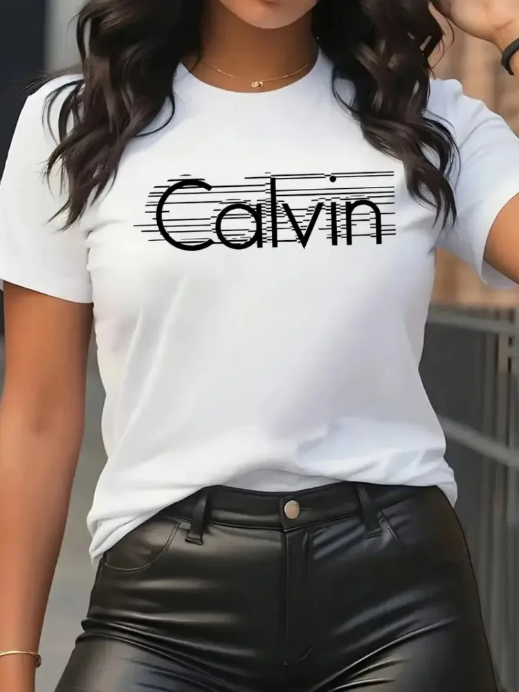 Calvin Women's T-Shirt Leisure - огляд і ціна Streetwear Brand Y2K